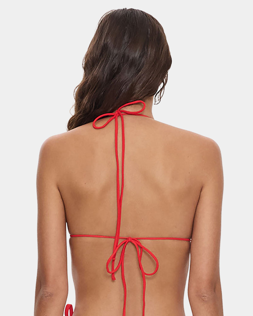 Flash Back String Bikini Top  - Garnet Red