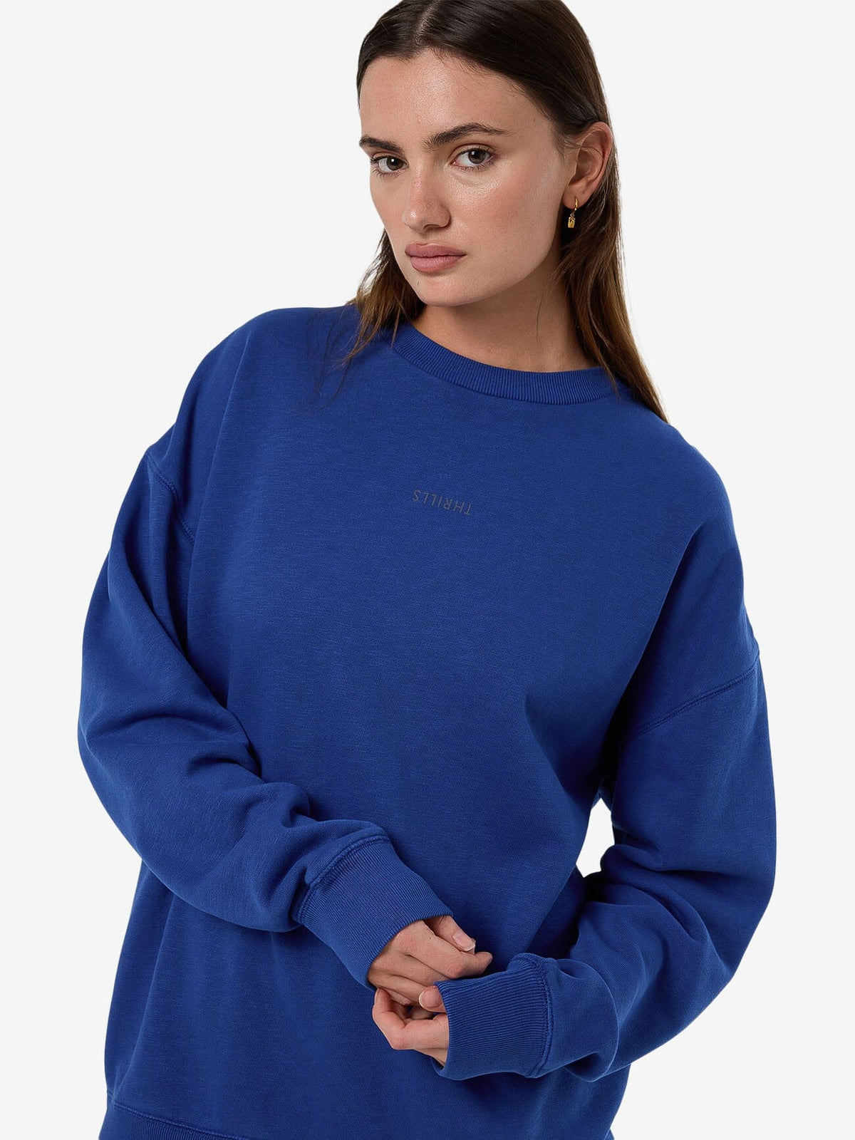 Minimal Thrills Slouch Crew - New Royal - Catani Clothing