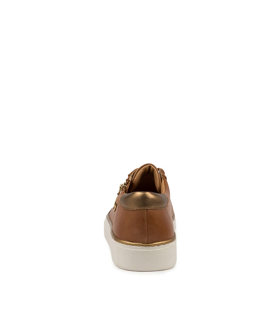 Pamela Xf Leather Sneaker - Tan / Bronze