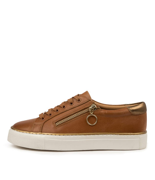 Pamela Xf Leather Sneaker - Tan / Bronze