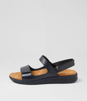 Benji XW Leather Sandal - Black / Black - Catani Clothing