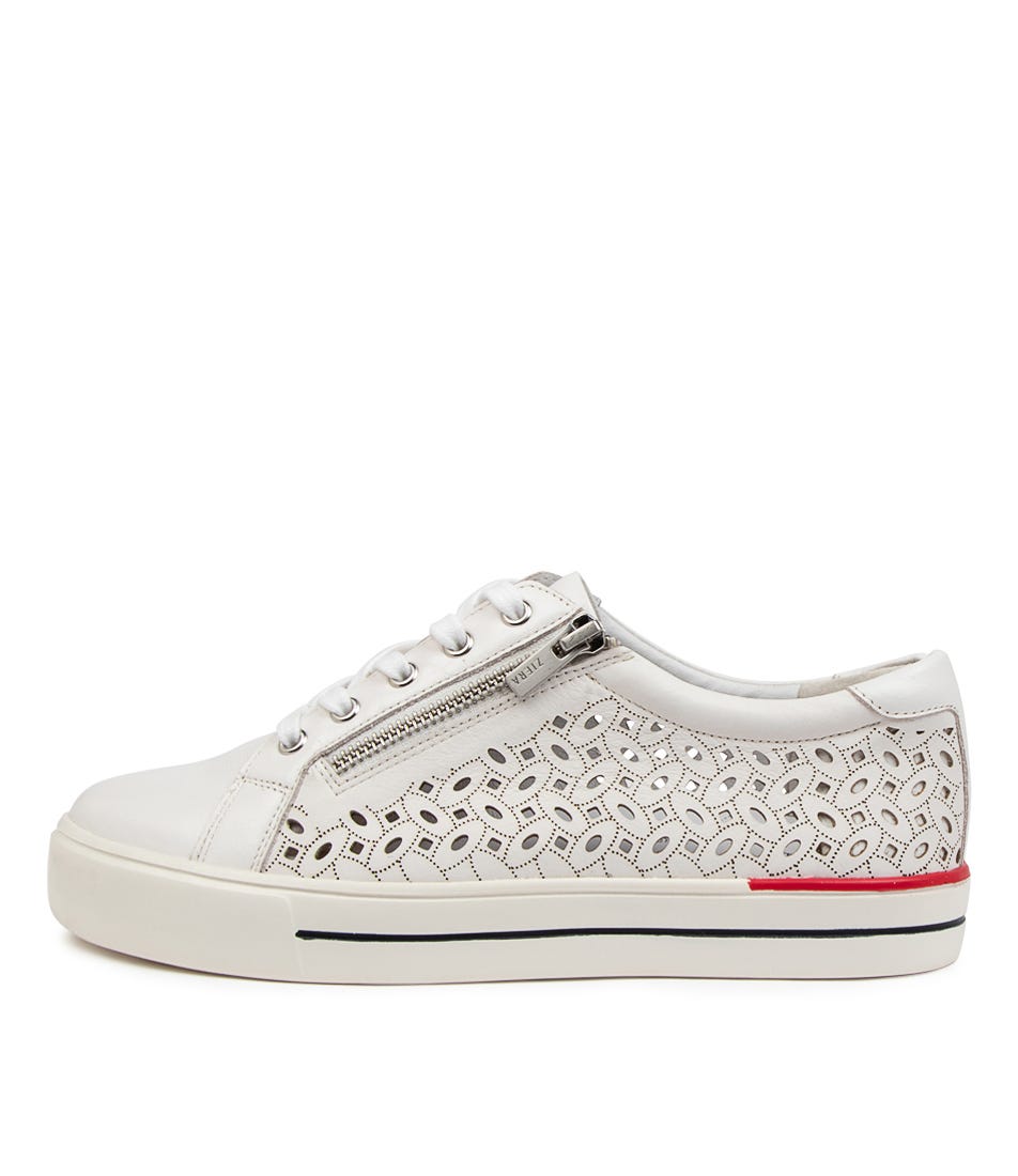 Ayleen W Leather Sneaker - White - Catani Clothing