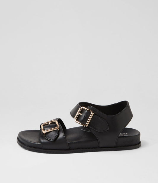 Hastice W Leather Sandal - Black