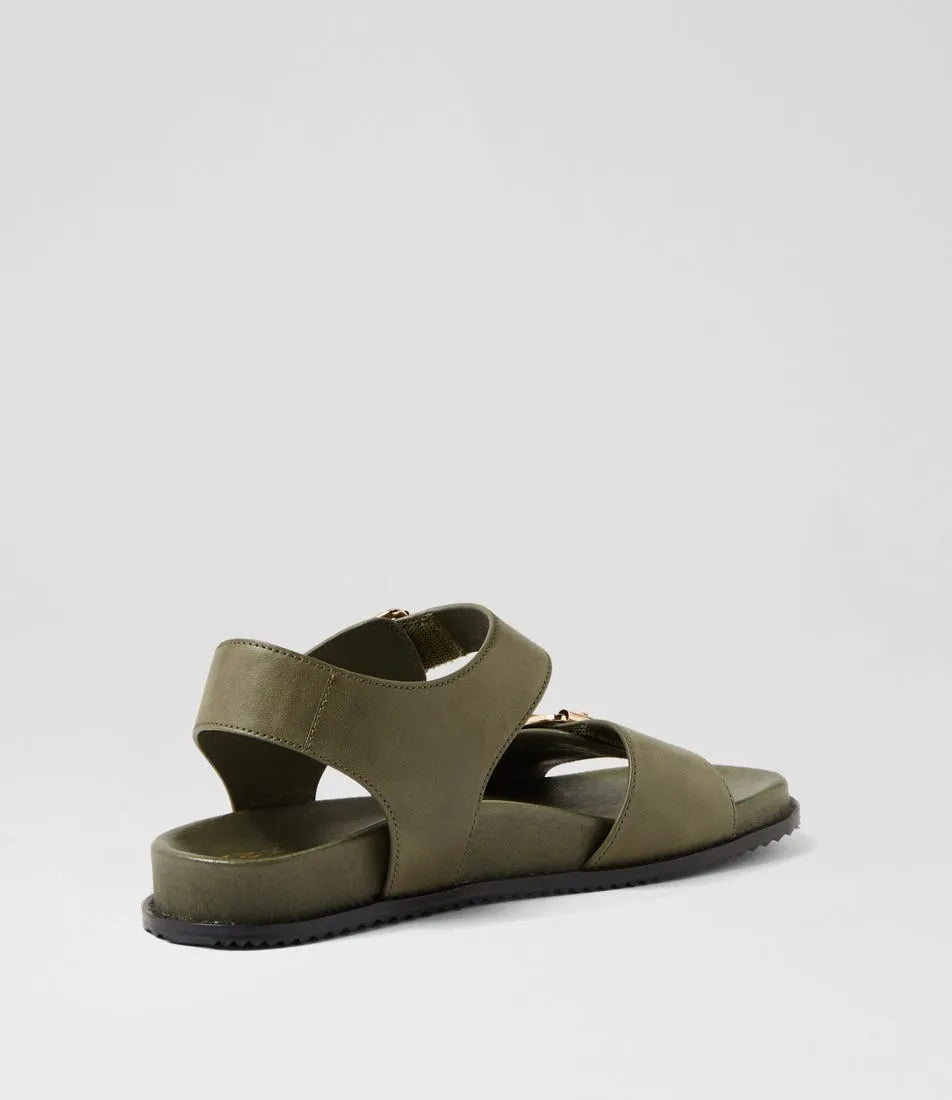 Hastice W Leather Sandal - Olive