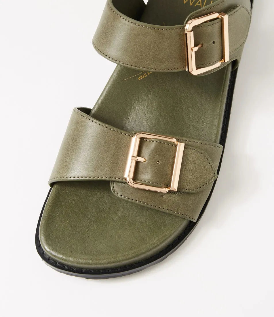 Hastice W Leather Sandal - Olive