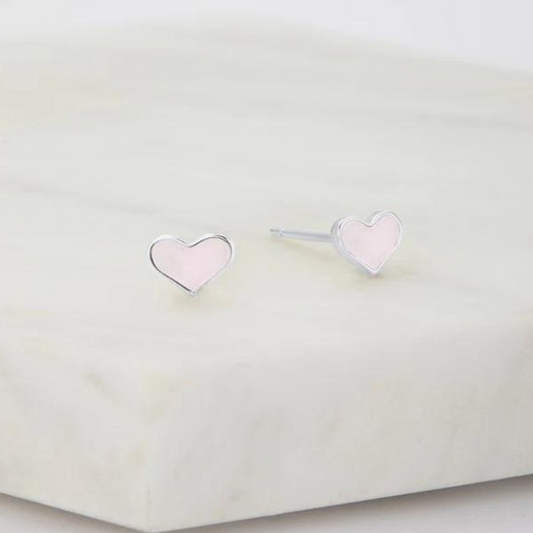 Love Stud Earring - 925 - Pink