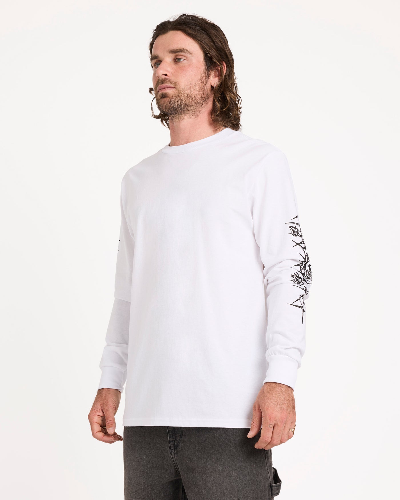 Die By The Stone Long Sleeve Tee - White