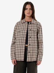 Adorned Check Over Shirt - Java - Catani Clothing