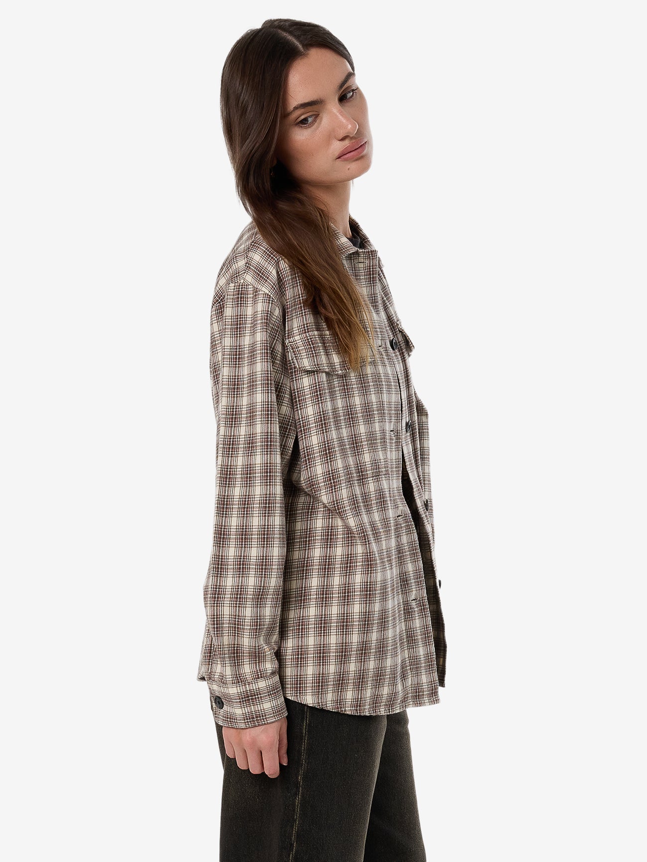 Adorned Check Over Shirt - Java