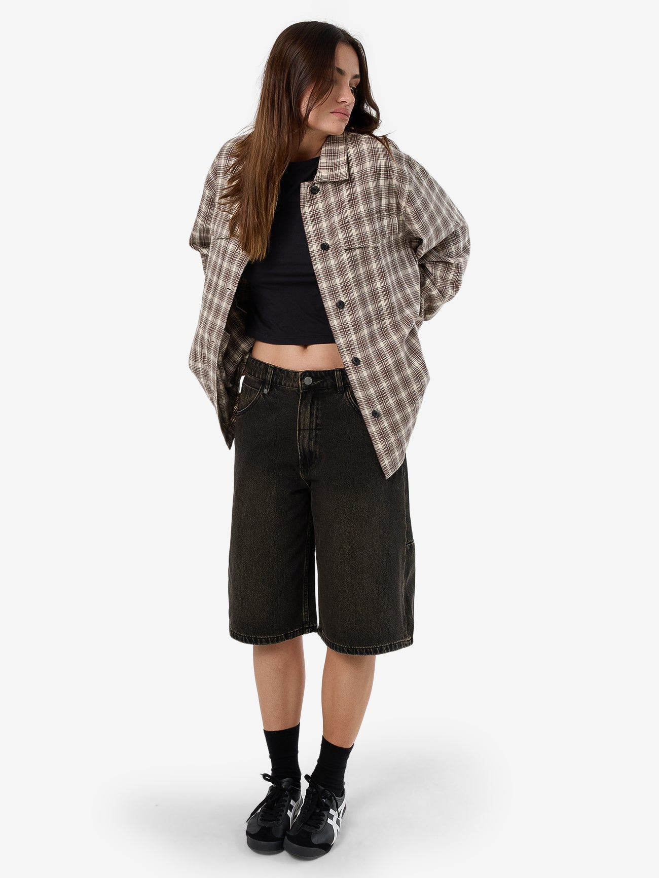 Adorned Check Over Shirt - Java