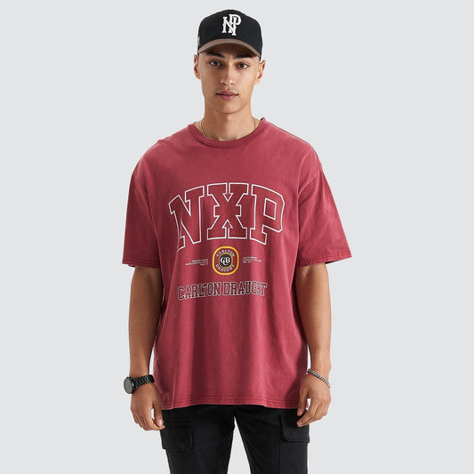 Agnus Box Fit Tee - Pigment Maroon