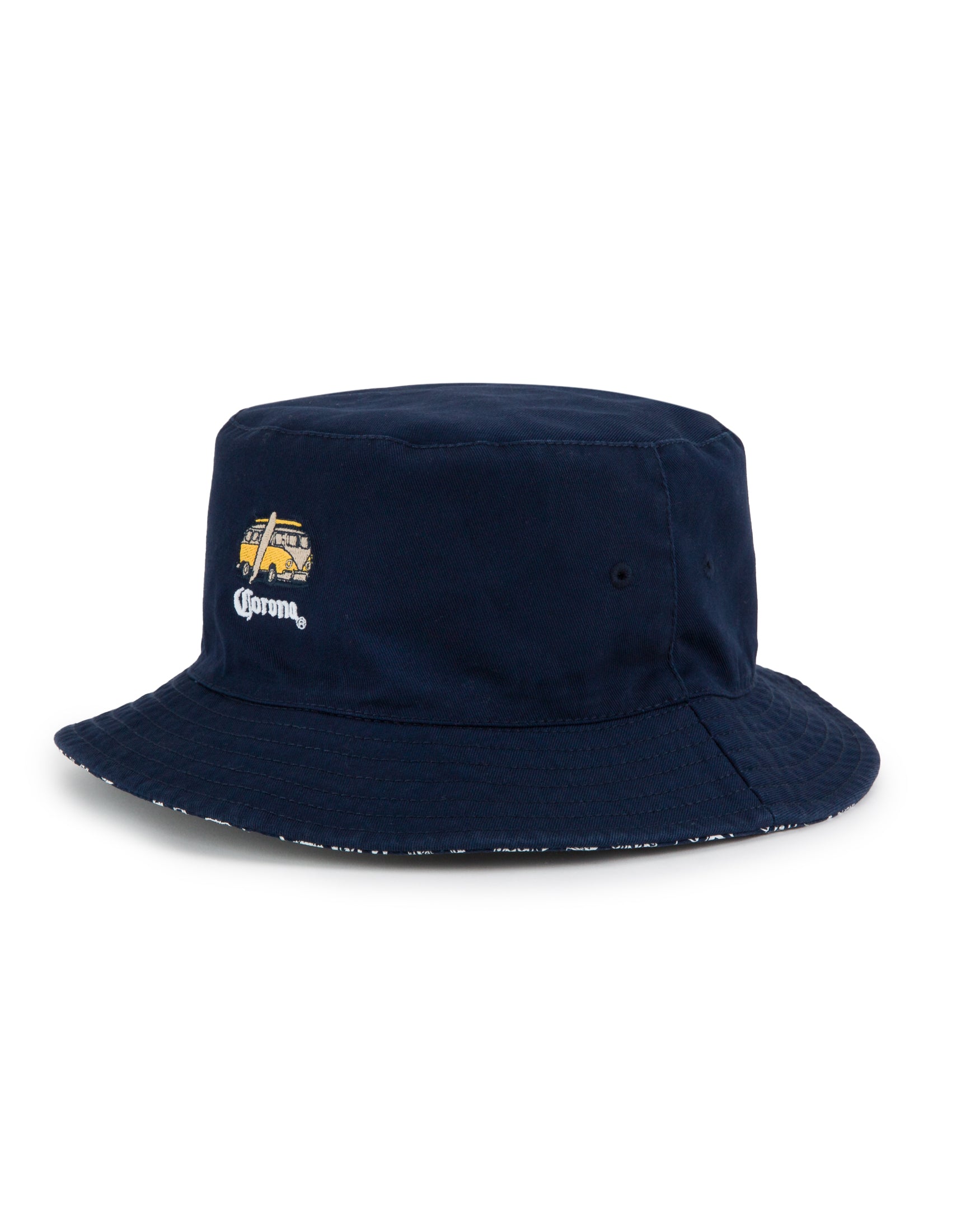 Corona Reversible Kombi Bucket hat in navy - side