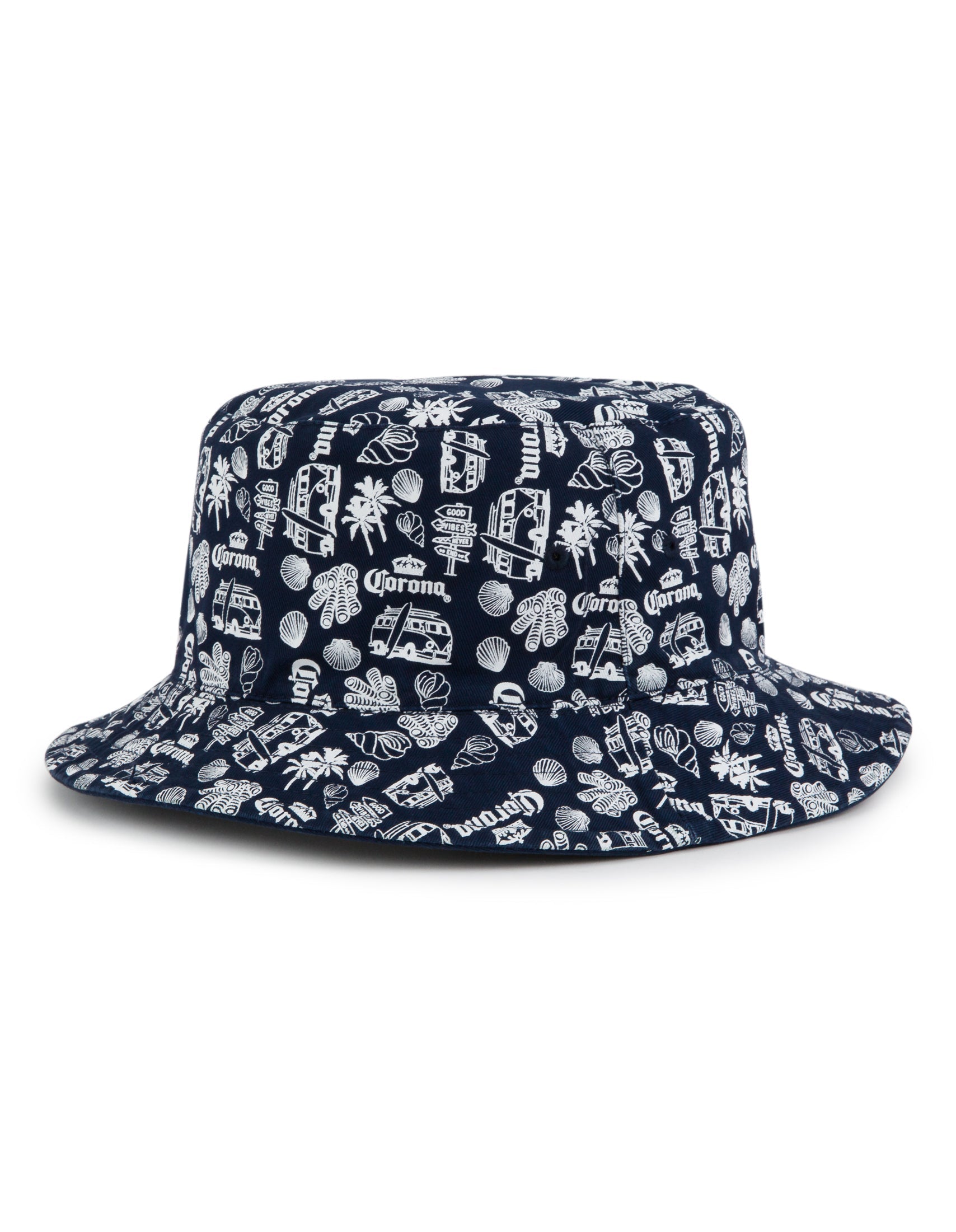 Corona Reversible Kombi Bucket hat in navy - detail