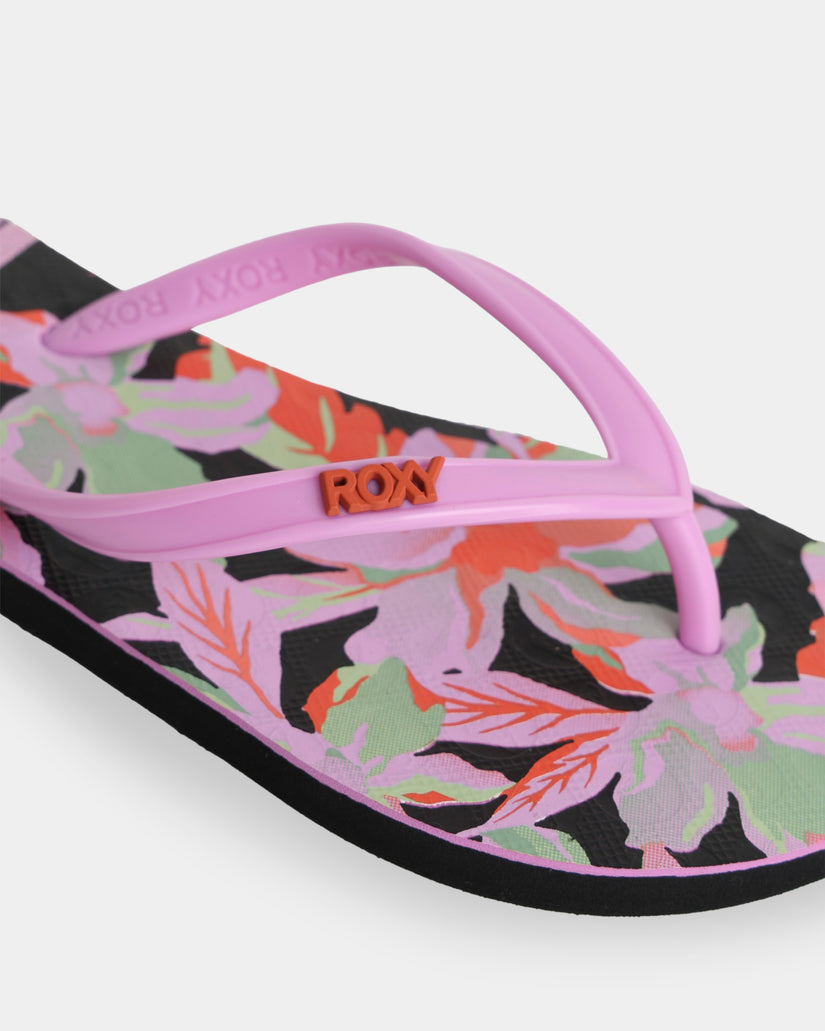 Roxy Viva Stamp II Flip Flops - Black Multi (view 3)