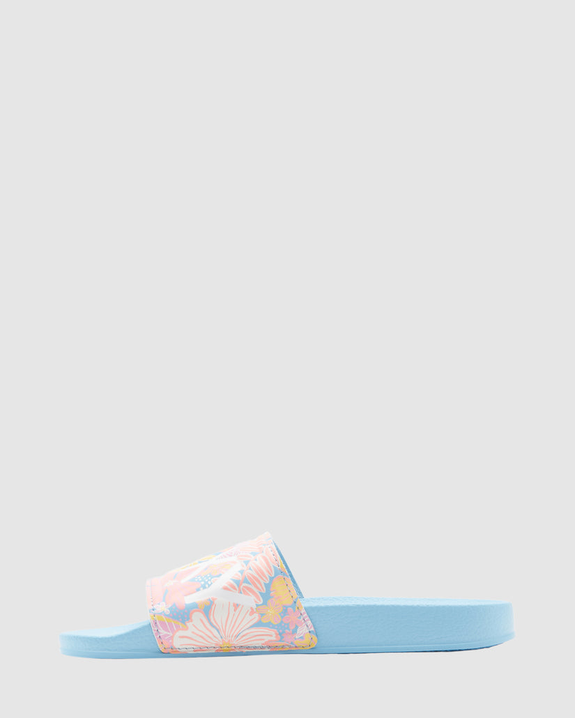 Roxy Slippy II Slide - Blue / Pink (view 4)