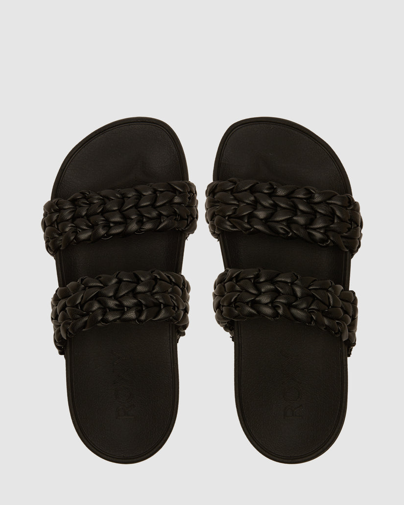 Roxy Slippy Braided Slide II - Black (view 3)