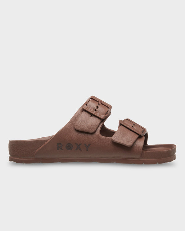 Roxy Kattie Slides - Brown (view 3)