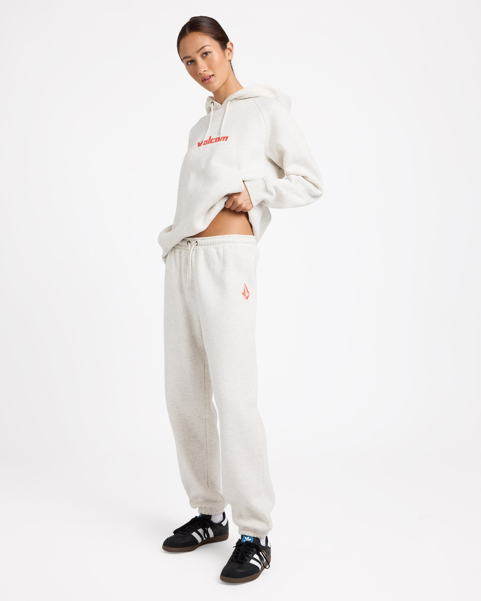 Volcom Get More Trackpants - Light Heather Grey (view 3)