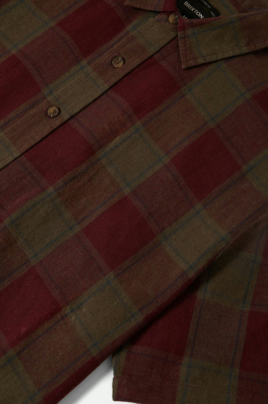 Cru Linen Blend Short sSleeve Woven - Olive Surplus/ Port