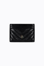 Peta + Jain Izzy Card Holder Black Quilt Crinkle Gold - front view