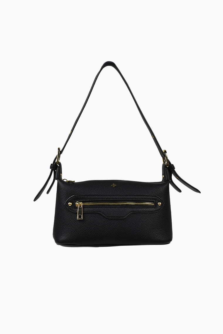 Luna Shoulder Bag - Black Pebble / Gold