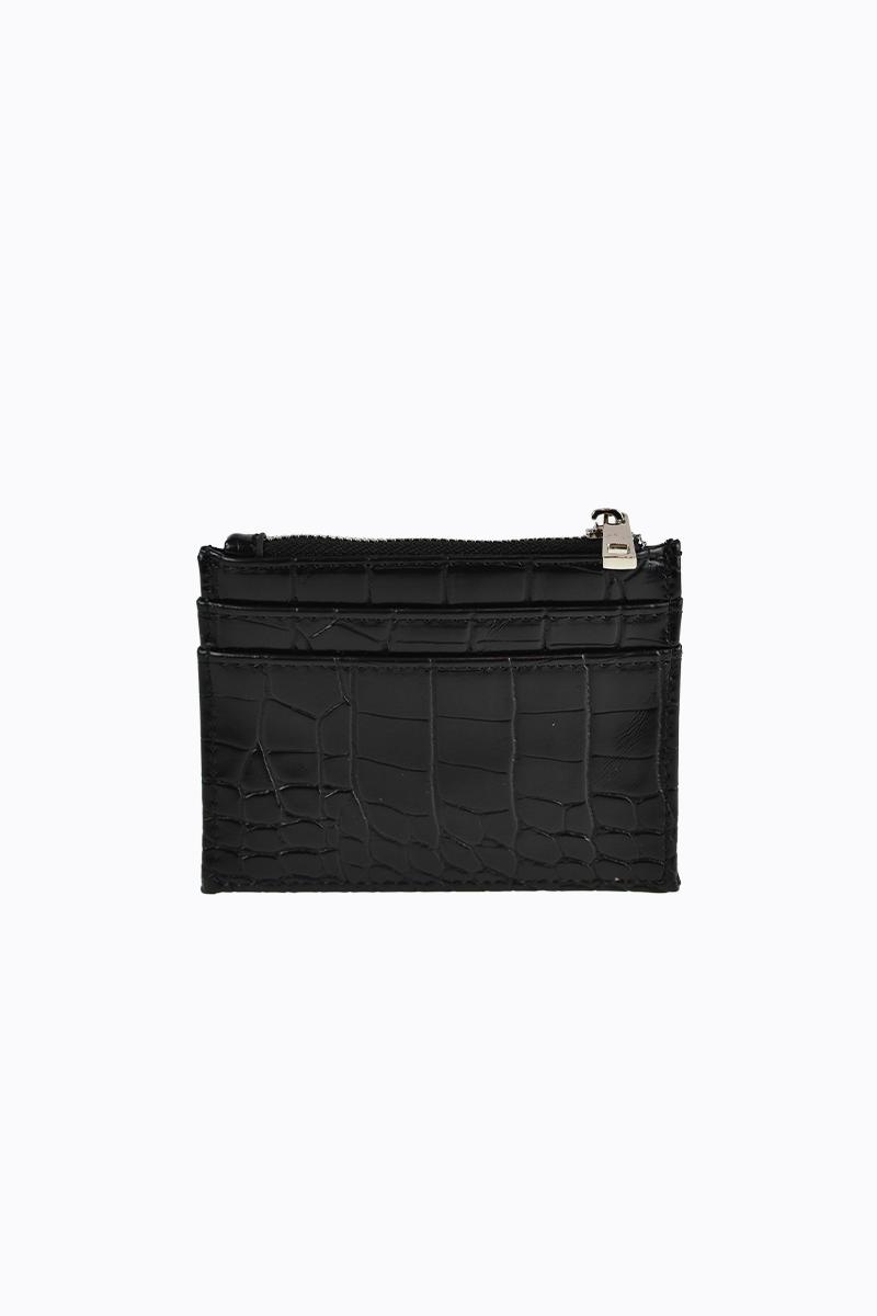 Peta + Jain Ivy Credit Card Wallet Black Croc - back view