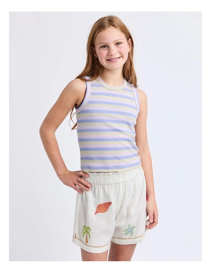 Eve Girl Callie Rib Tank in purple - front
