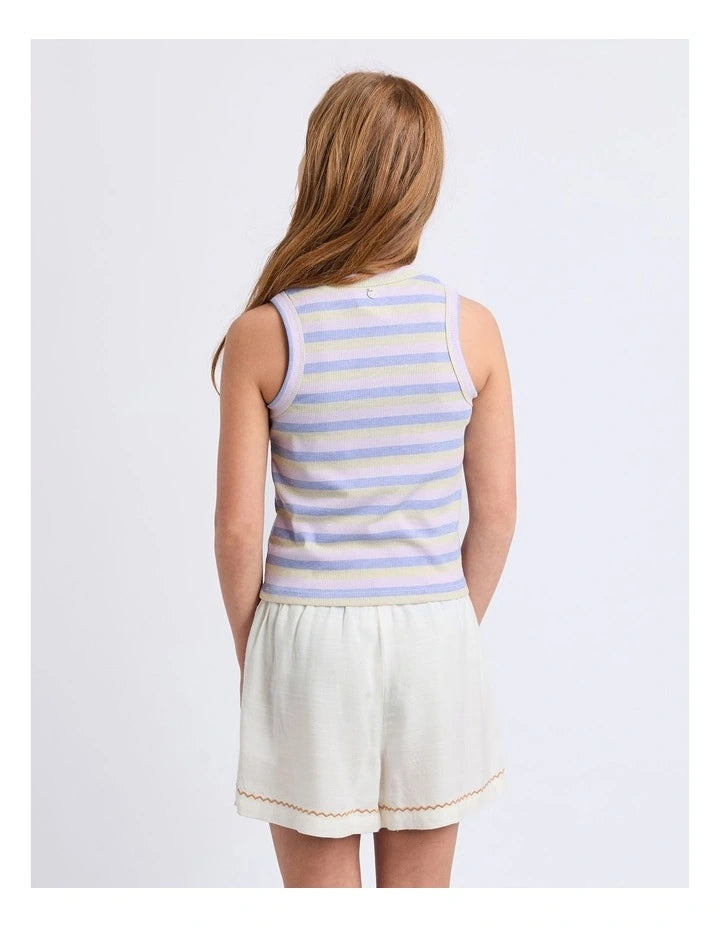 Eve Girl Callie Rib Tank in purple - detail