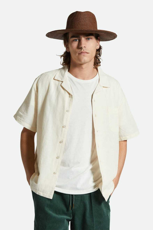 Bunker Linen Blend Short Sleeve Shirt - Whitecap