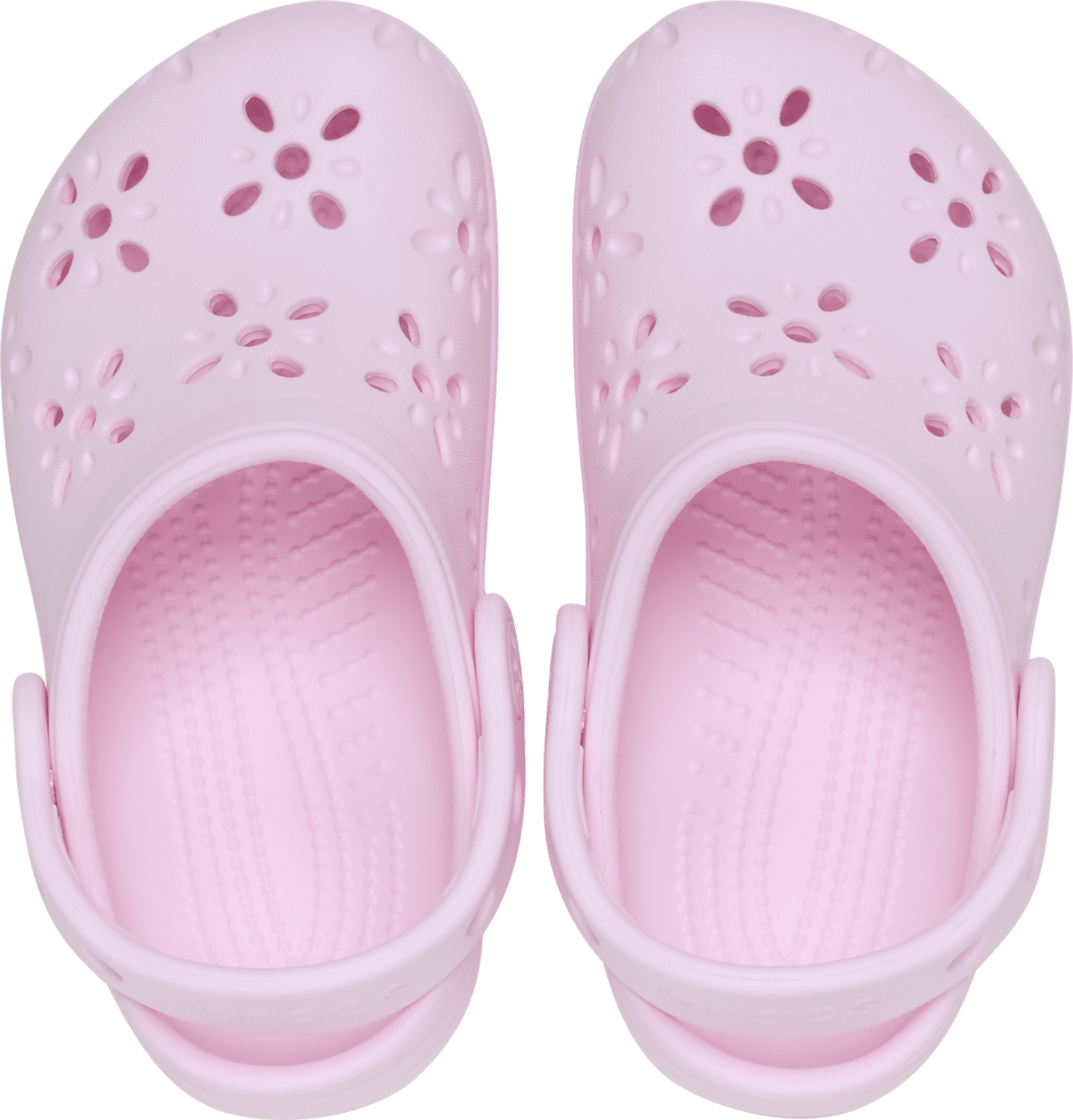 Crocs Toddler Floral Cut-Out Clog Pink Milk - side