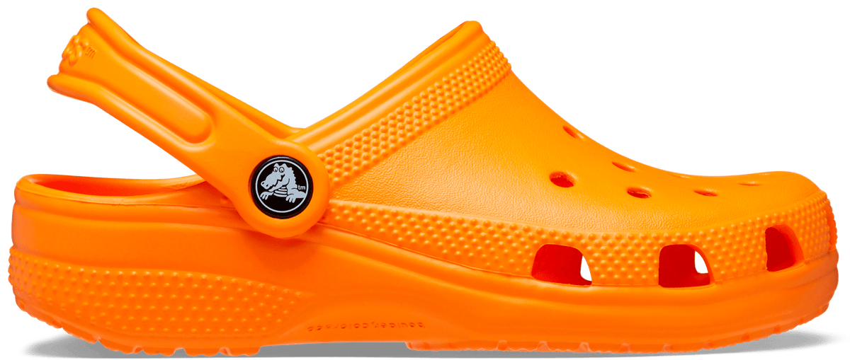 Crocs Toddler Classic Clog Orange Zing - side profile
