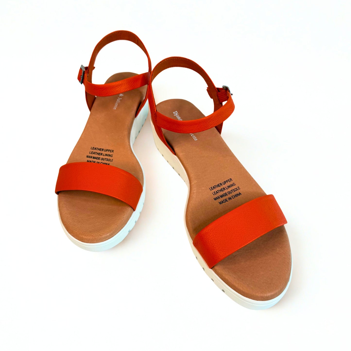 Marylee Sandal - Orange / White