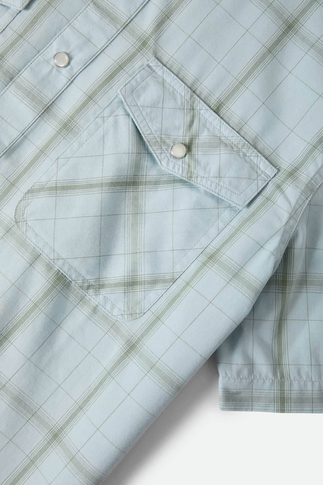 Brixton The Breezy Wayne S/S Wvn - Seafoam Plaid (view 7)