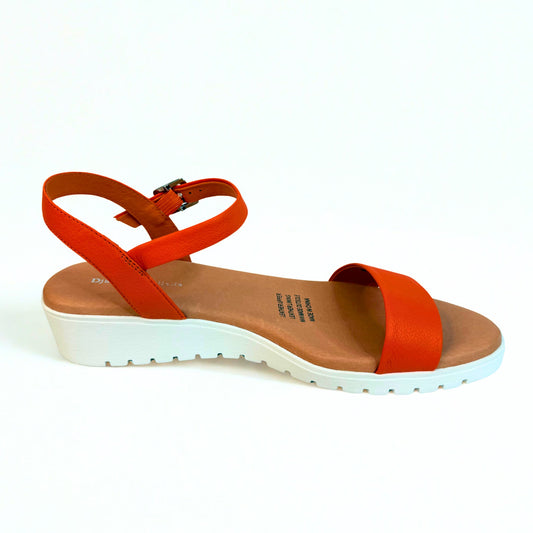 Marylee Sandal - Orange / White