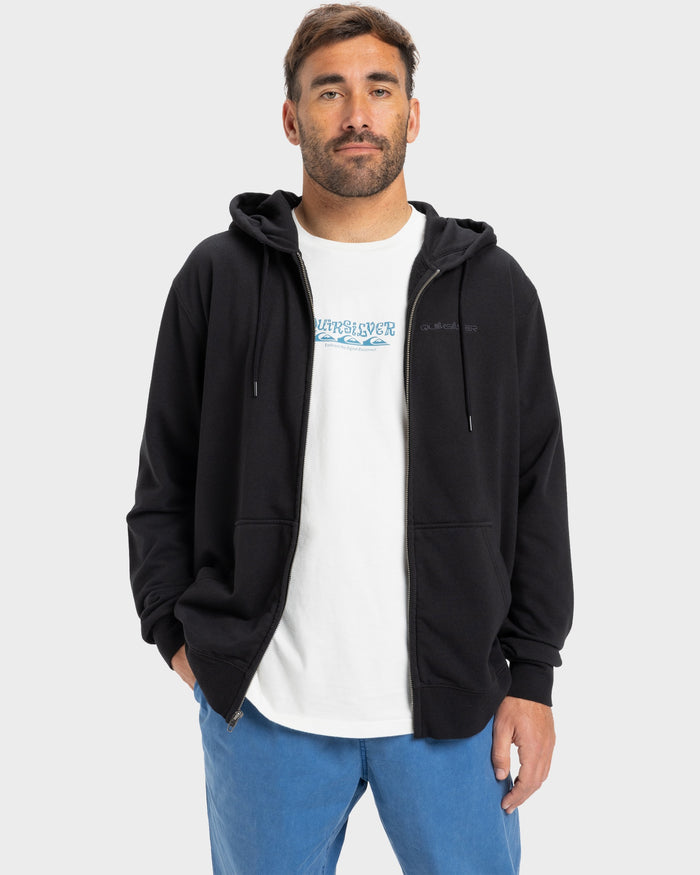 Salt Water Zip Up Hoodie - Black
