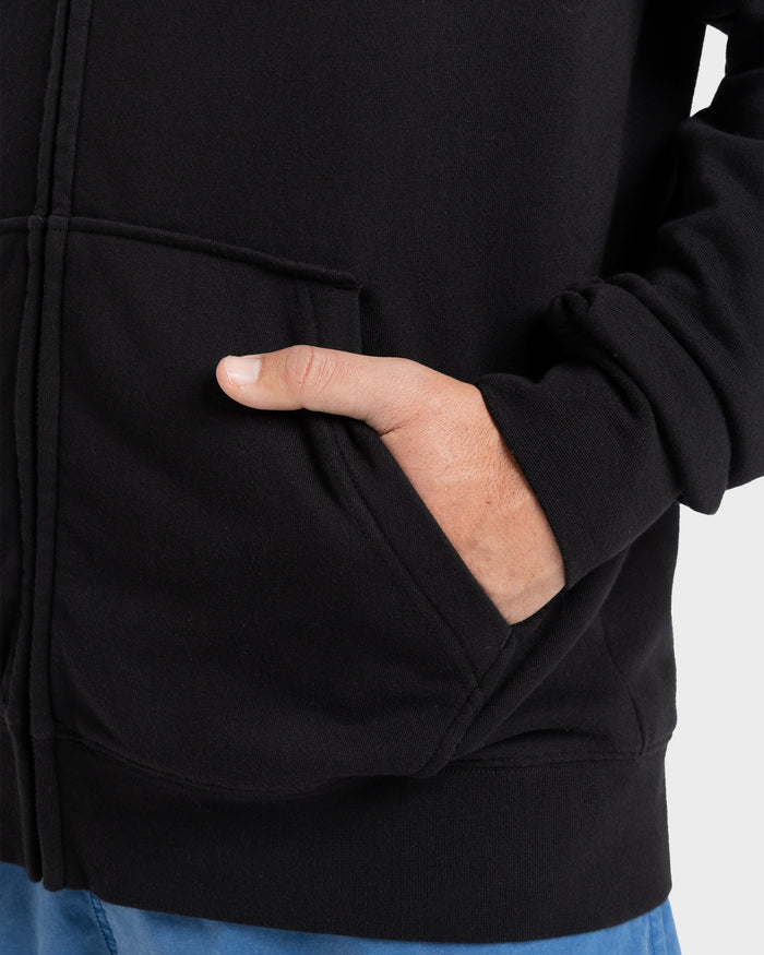 Salt Water Zip Up Hoodie - Black