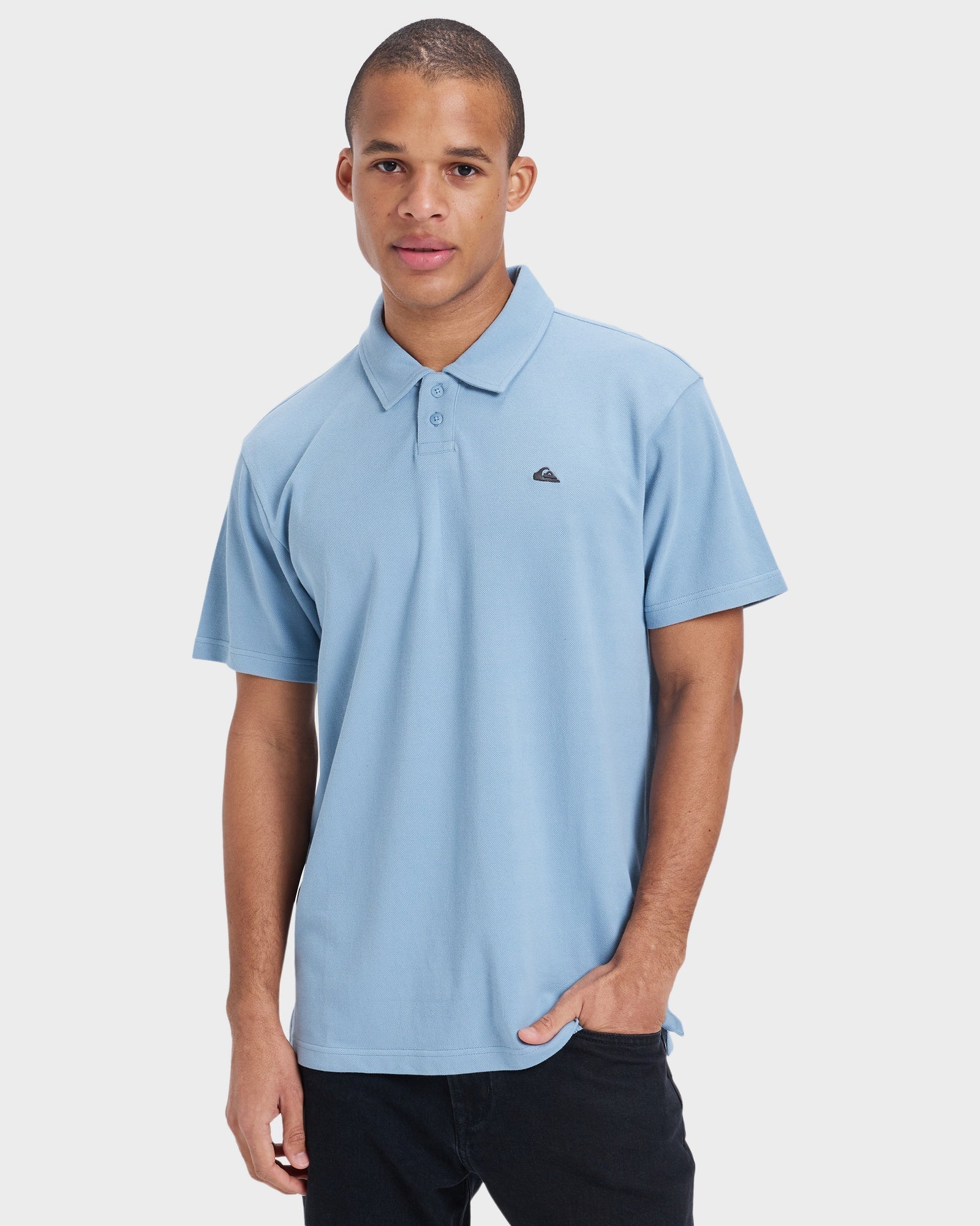 Quiksilver Pique Polo in Ashley Blue - front