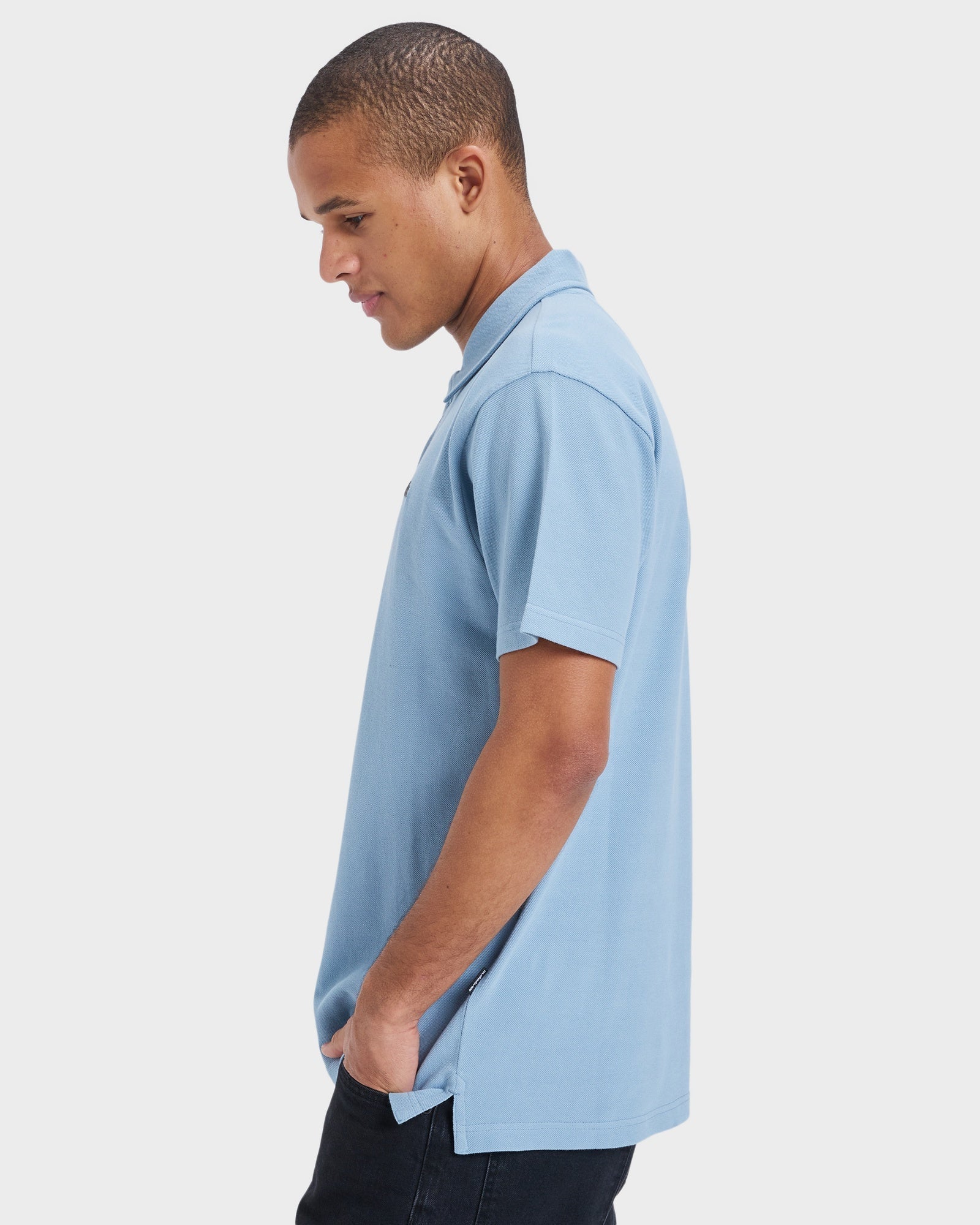 Quiksilver Pique Polo in Ashley Blue - detail