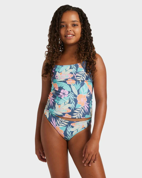 Active Floral Tankini Set - Vintage Indigo Tropical Advent