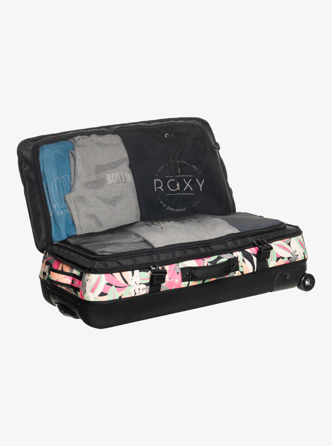 Roxy Big Souvenir Wheelie Suitcase - Anthracite Palm Song (view 8)