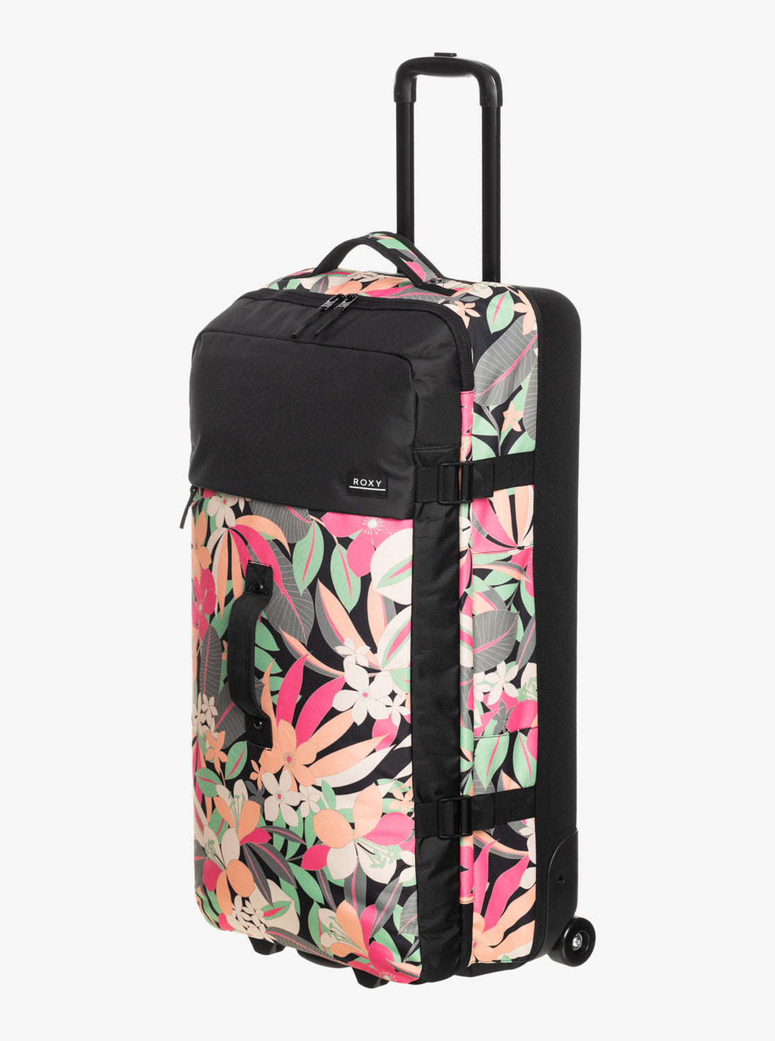 Roxy Big Souvenir Wheelie Suitcase - Anthracite Palm Song (view 3)