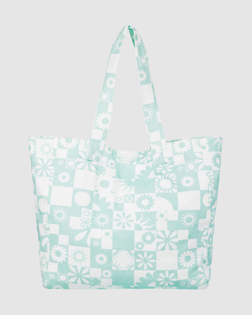 Anti Bad Vibes Printed Tote - Beach Glass Beach Bum Check