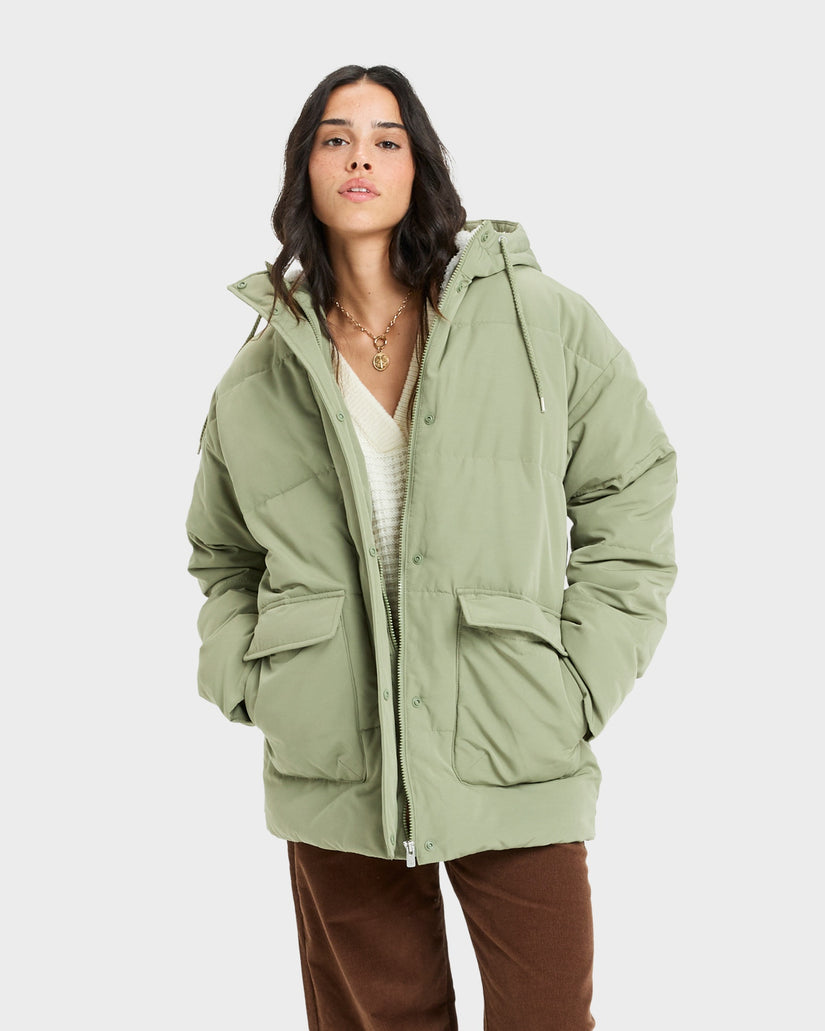 Roxy Seaside Memories Parka - Oil Green