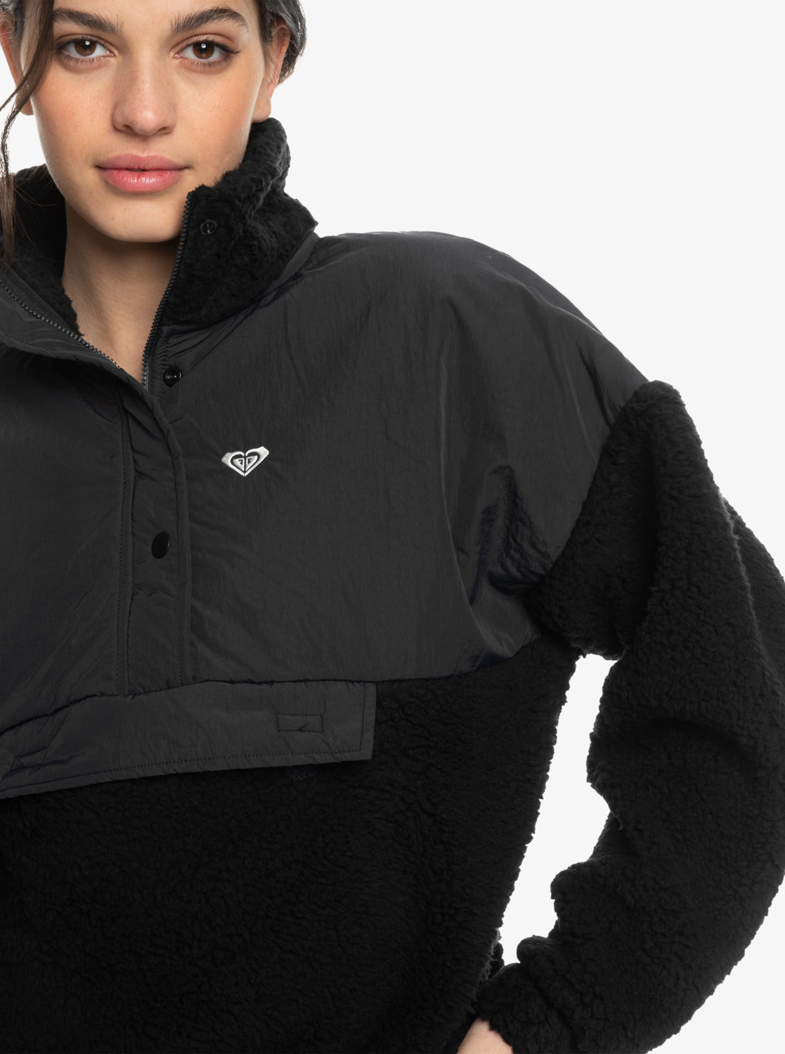 Waves of Warmth Half-Zip Layered Sherpa - Anthracite