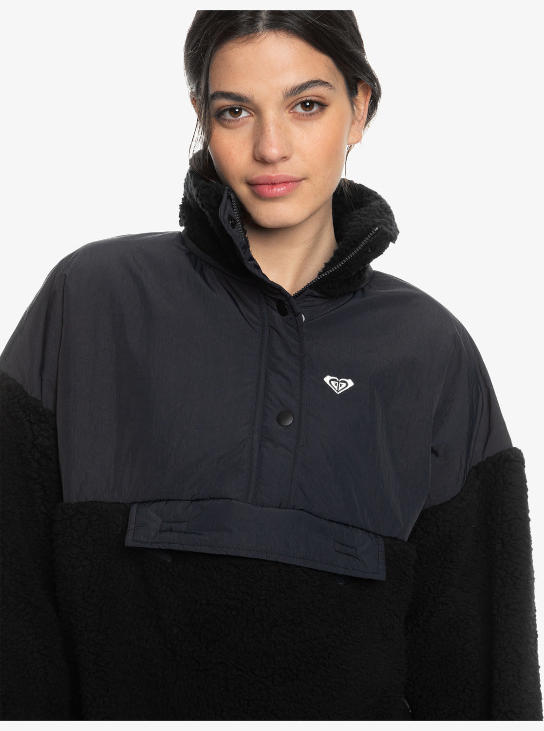 Waves of Warmth Half-Zip Layered Sherpa - Anthracite