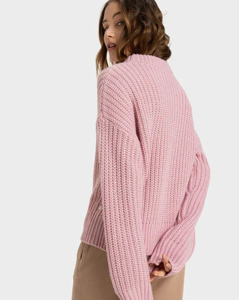 Coming Home Knit Sweater - Bleached Mauve