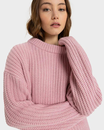 Coming Home Knit Sweater - Bleached Mauve