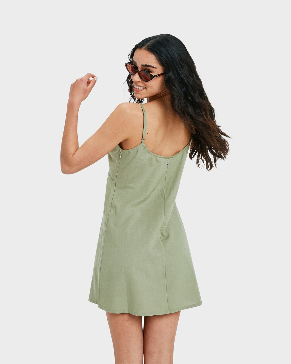Roxy Santorini Slip Dress - Oil Green (view 3)
