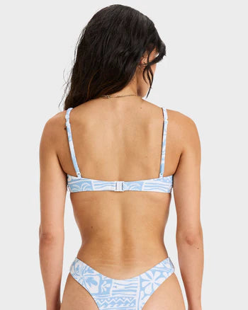 Flowers Wave Bralette - Sky Blue Surfenirs