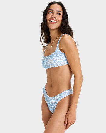 Flowers Wave Bralette - Sky Blue Surfenirs